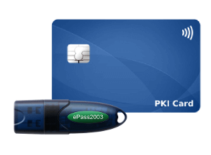 PKI-Karten und USB-Token für sichere kryptographische Vorgänge, einschließlich digitaler Signaturen und zertifikatsbasierter Authentifizierung